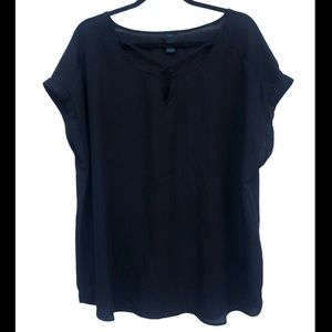 Rue+ Semi sheer black blouse top 2X